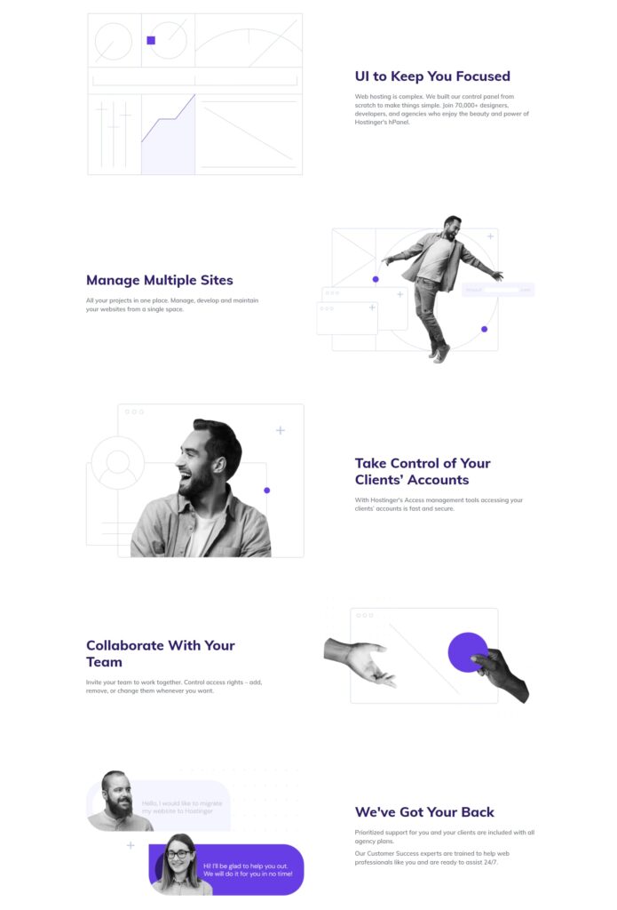 Hosting for agencies features
